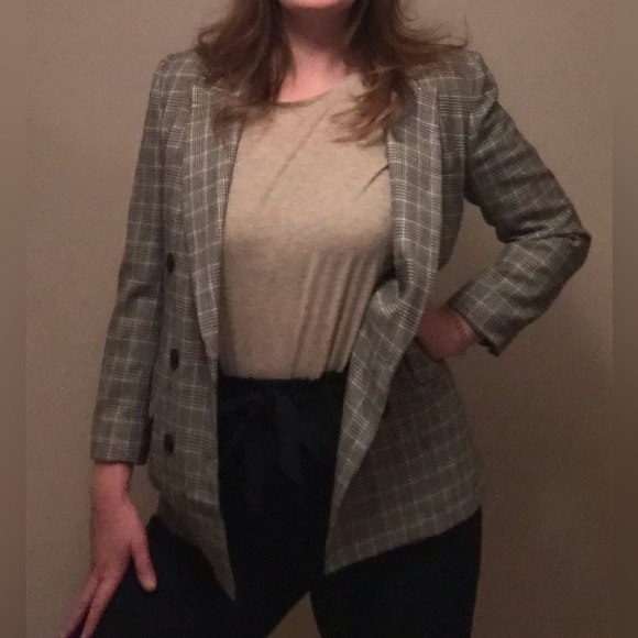 JH Collectibles Vintage Wool grey plaid blazer, size 6 - Picture 4 of 5